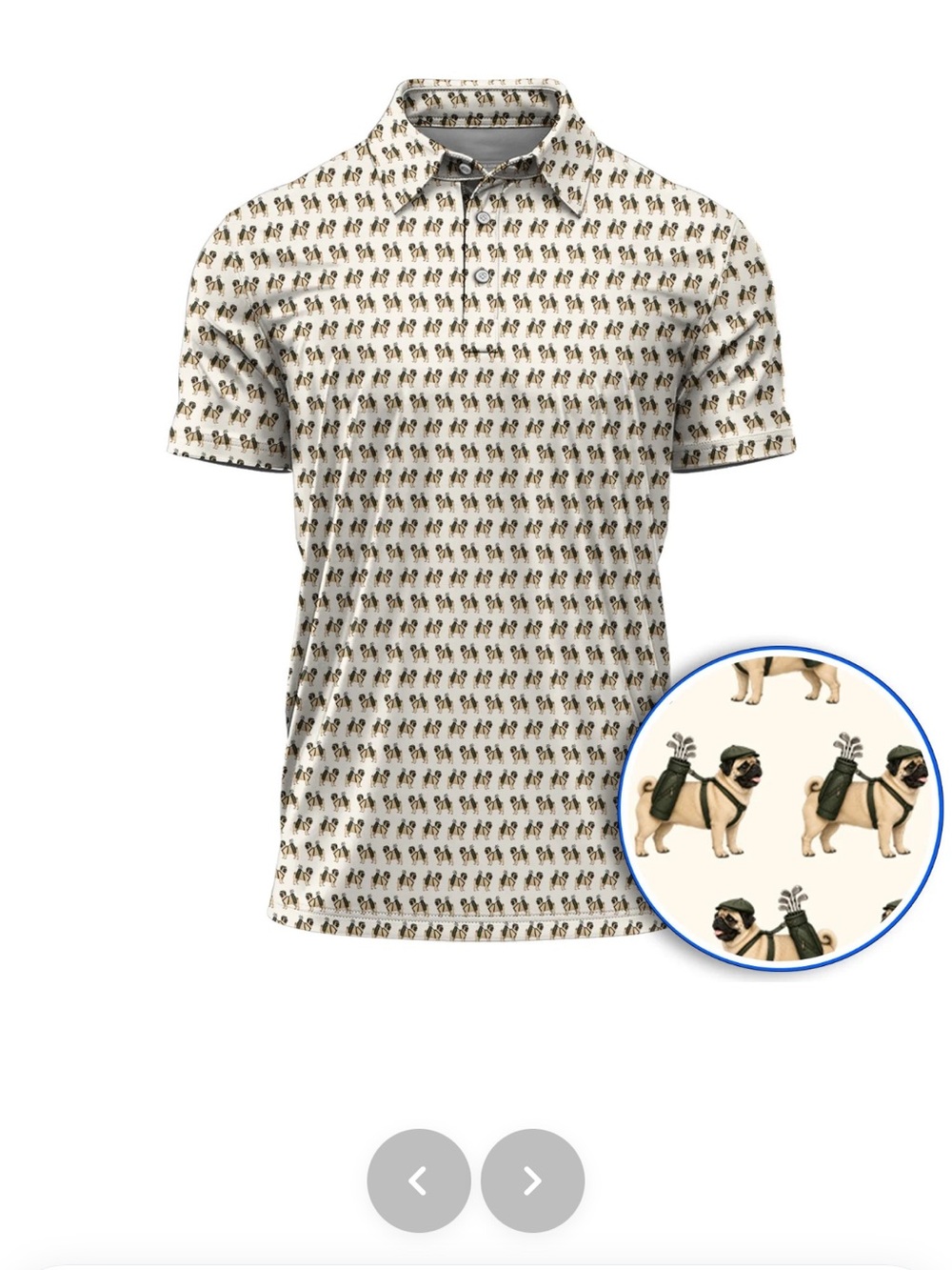 Men's White Short-Sleeve Button-Up Shirt with Novelty Black & Tan Print